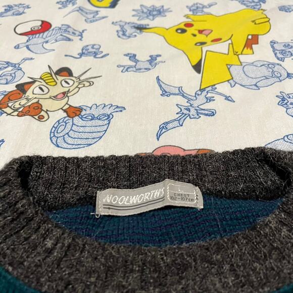 Vintage 90s Woolworths Grey European Pattern Sweater - Picture 4 of 4